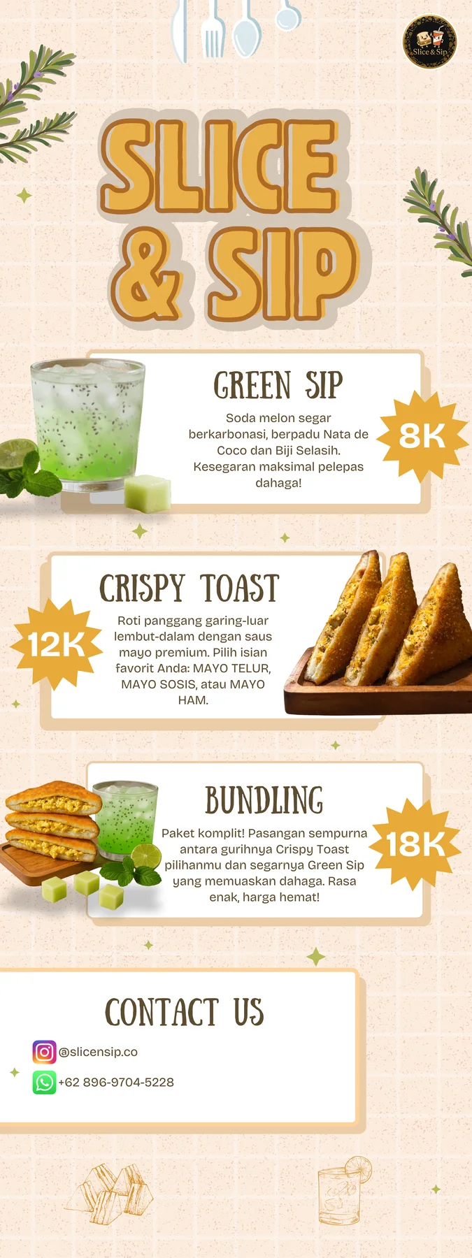 Slice and Sip vertical brand asset