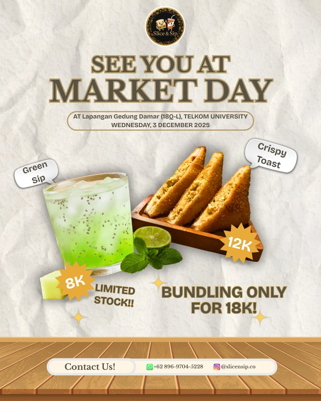Slice and Sip market day poster