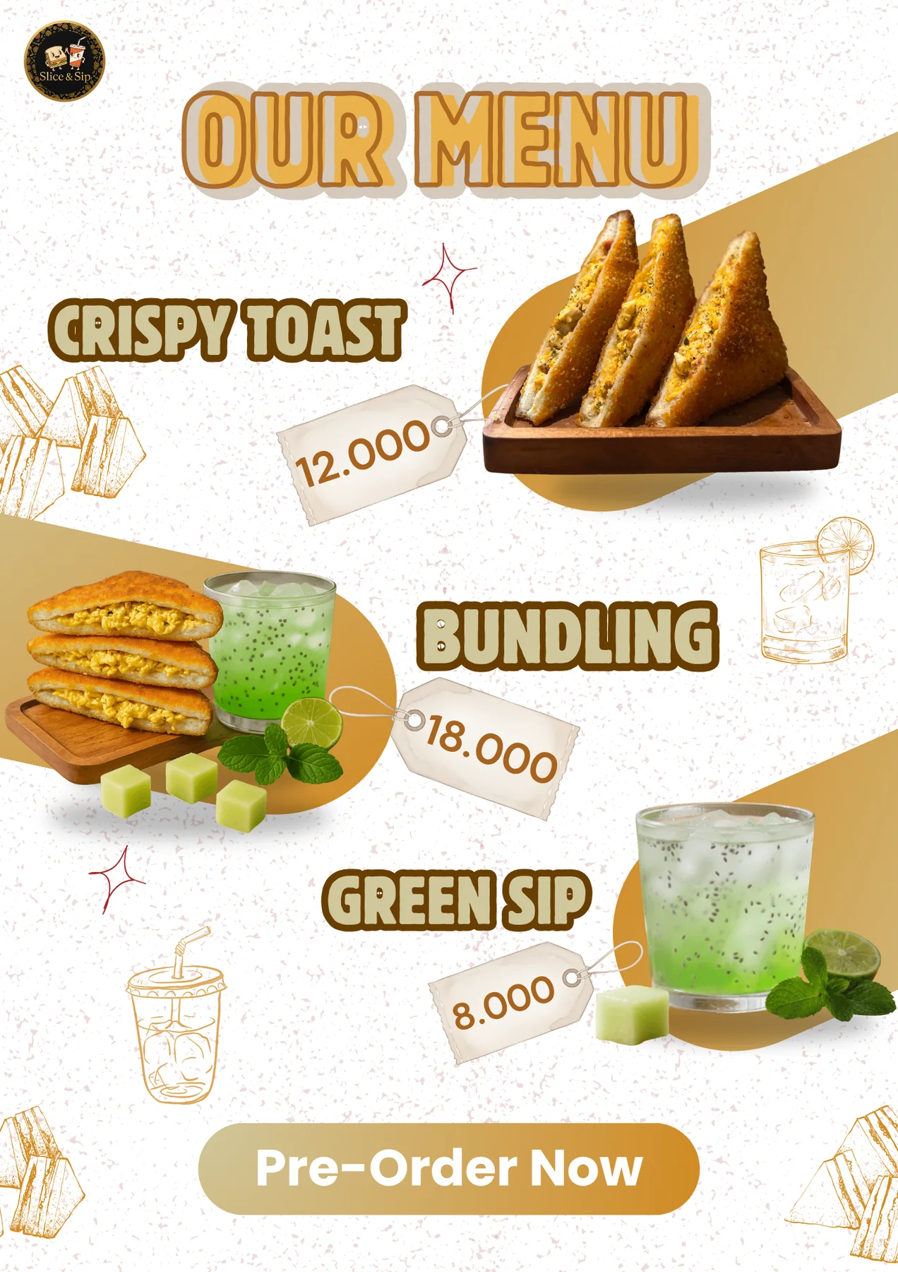 Slice and Sip menu poster